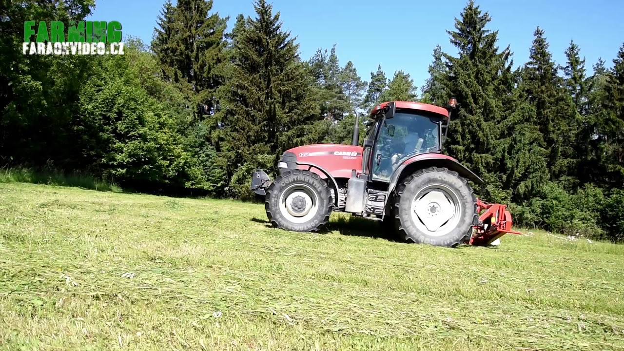 Farming - CASE IH 125 Maxxum, Lely splendimo 280. Cutting the grass