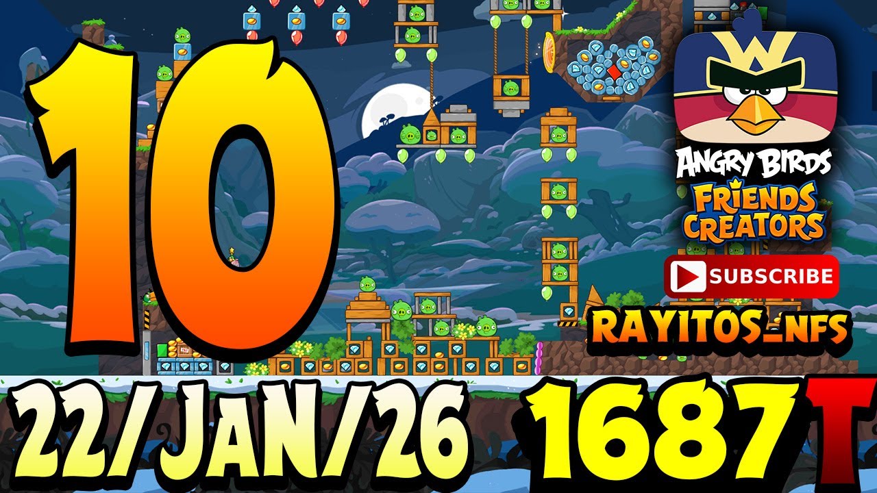 Angry Birds Friends Level 10 Tournament 1687 Highscore POWER-UP walkthrough
