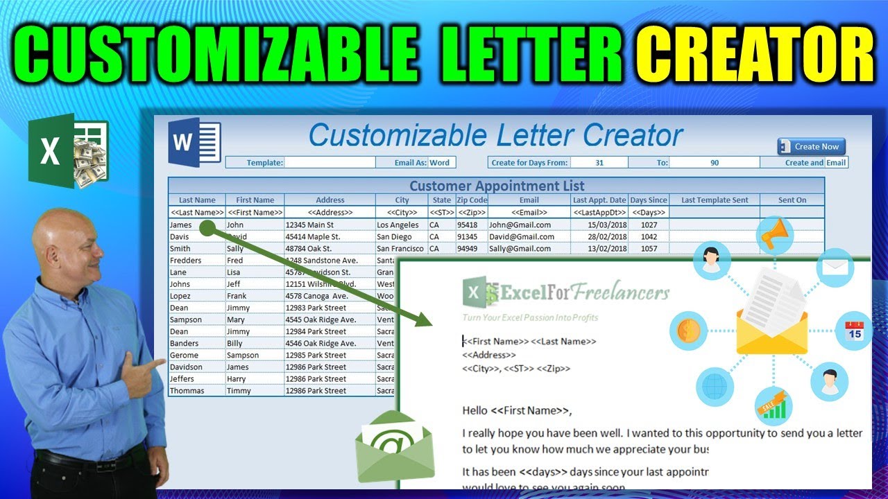 How To Create Custom Letters In Word Documents From Excel WITHOUT Mail Merge