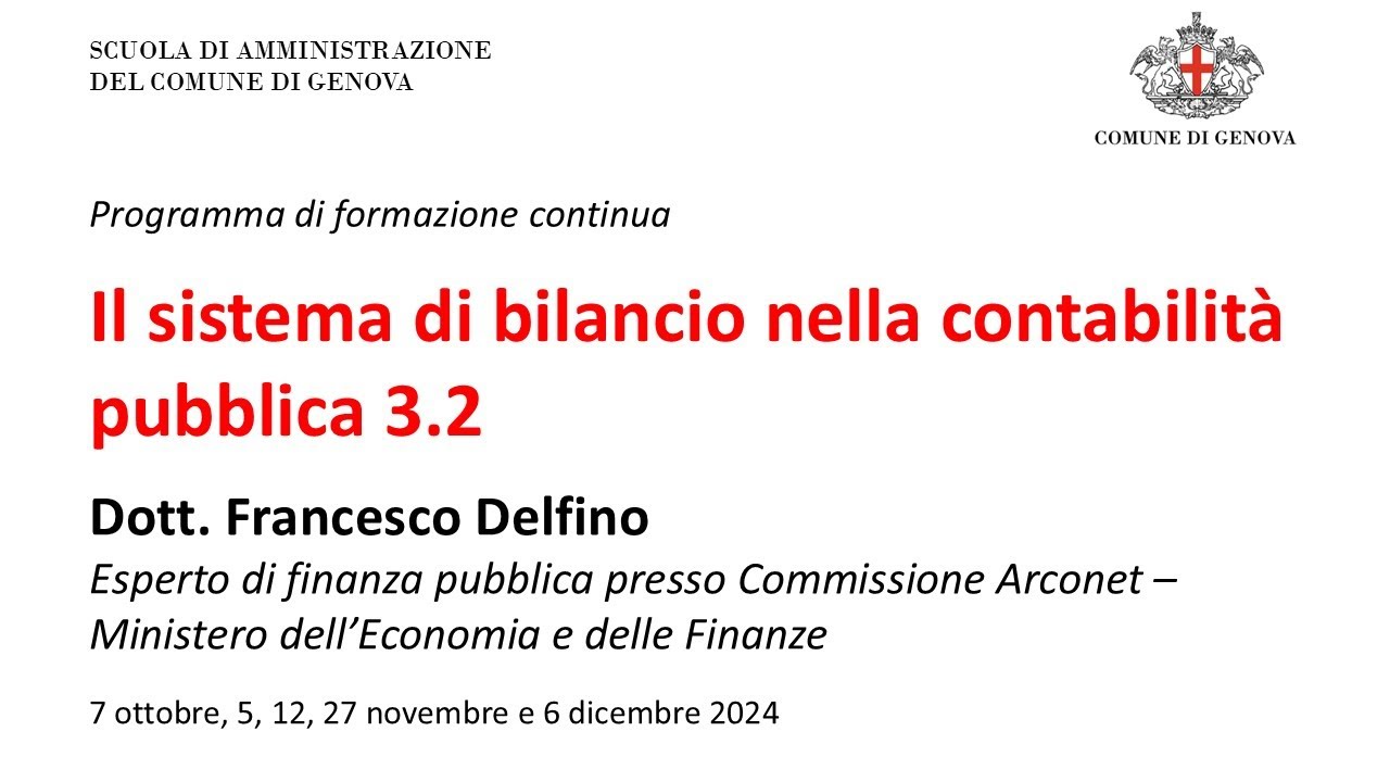 Il sistema di bilancio nella contabilità pubblica 3.2