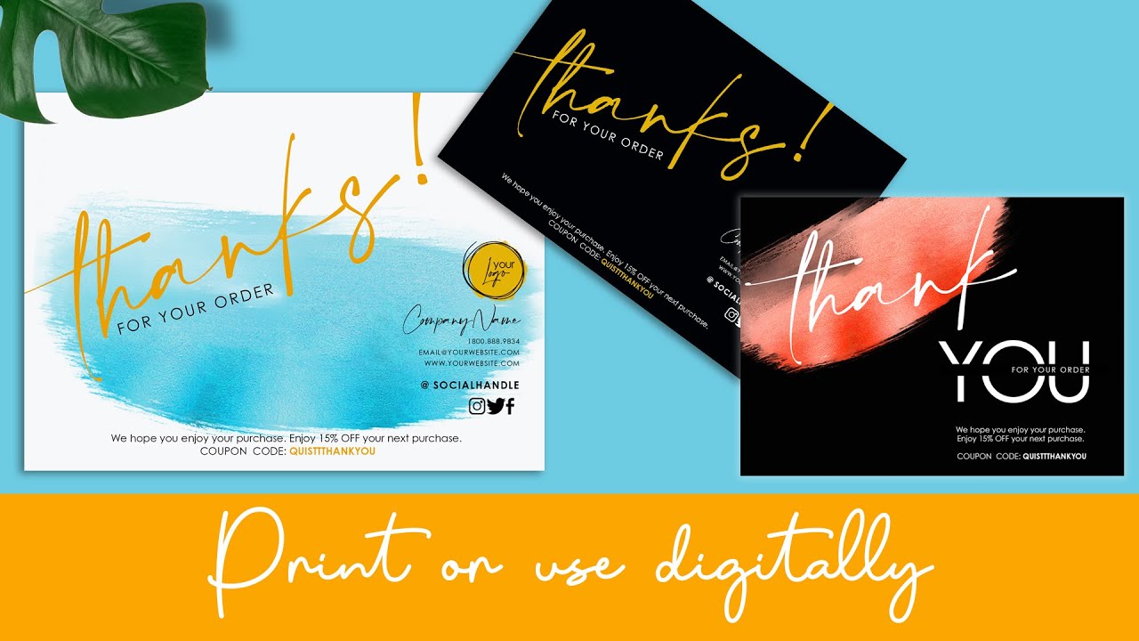 Thank You Card Design in Photoshop Template | Photoshop Tutorial