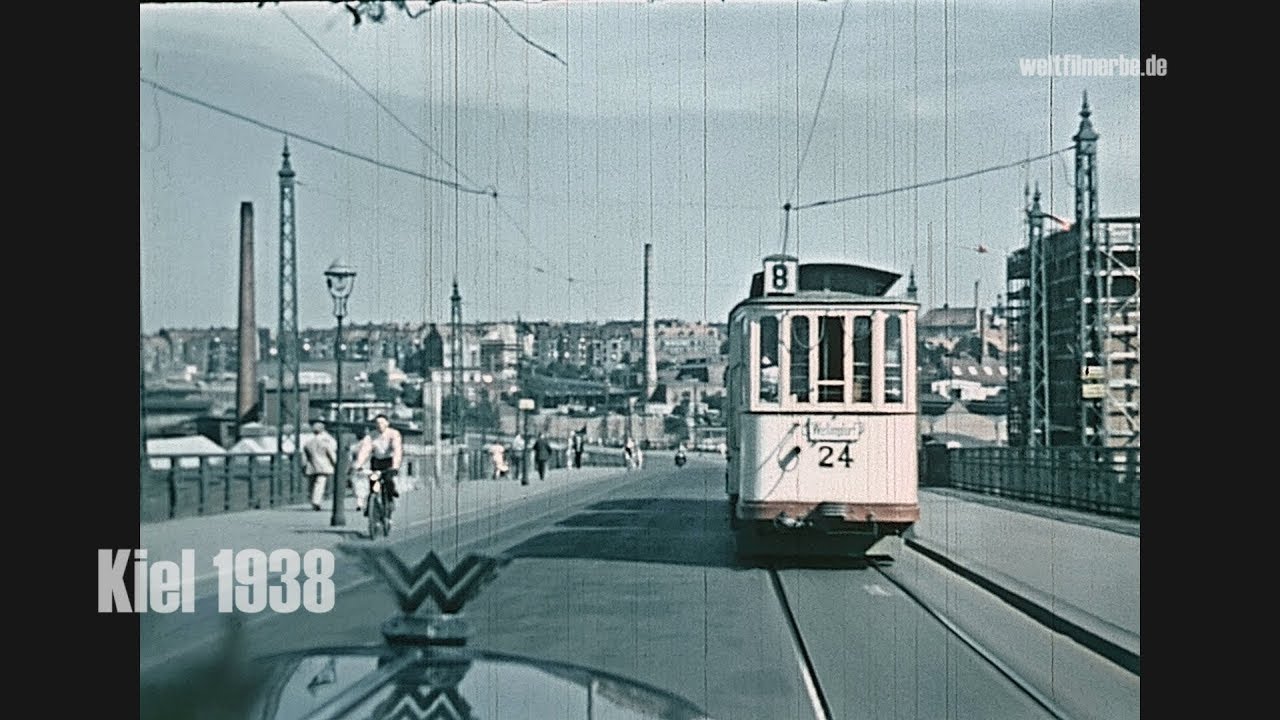 Kiel 1938 color: Autofahrt / Autokorso nach Lütjenburg und Plön