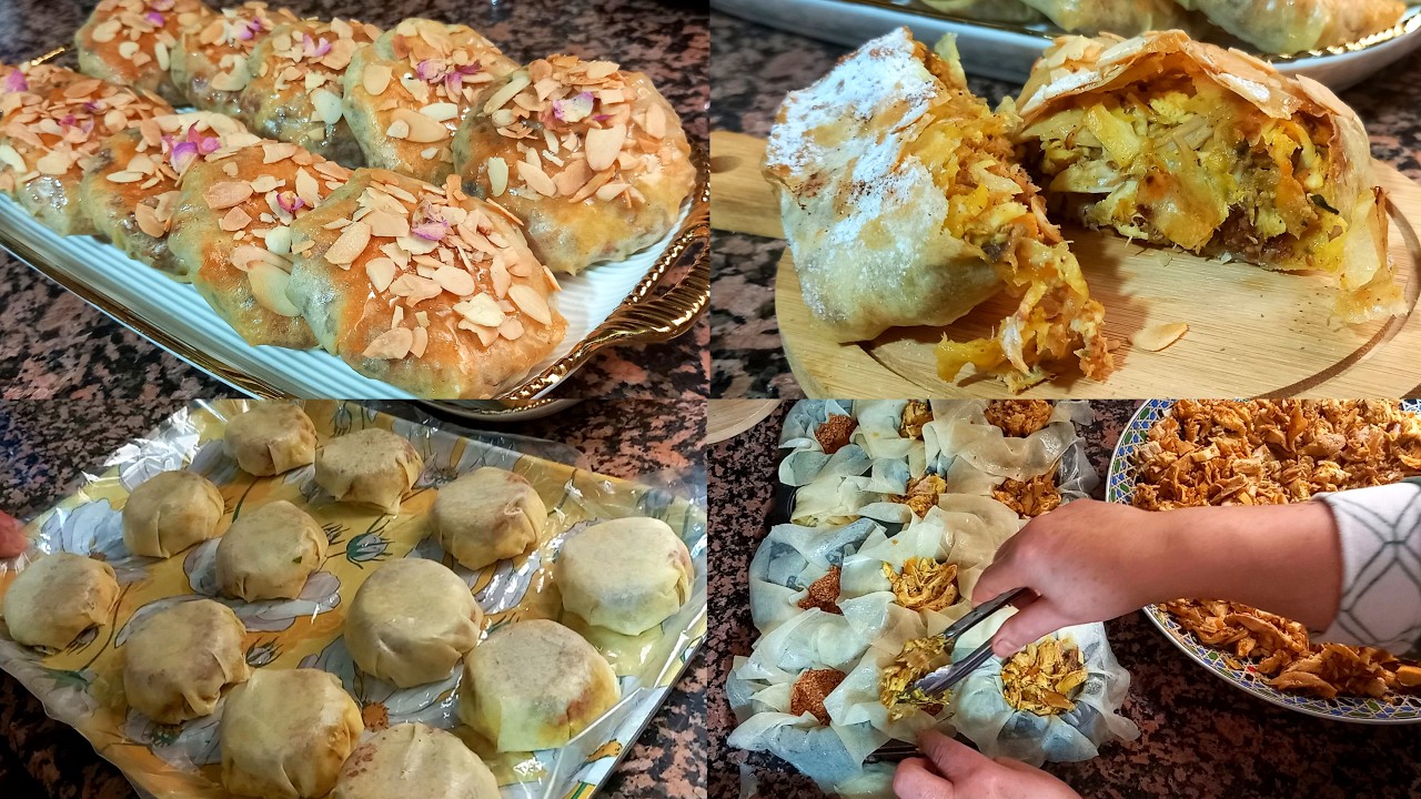 بسطيلات صغار بالدجاج بدون بيض حشوة معلكة وورقة مقرمشة المذاق روعة