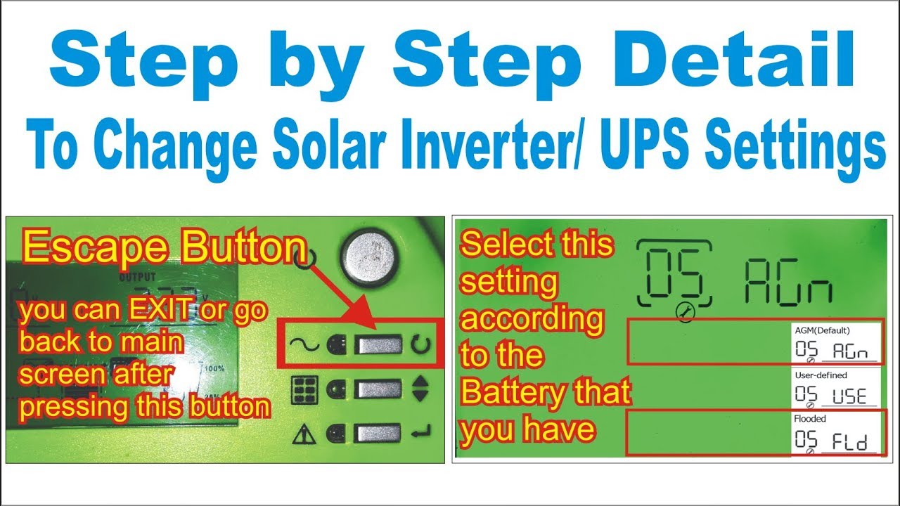 Settings Inverex XP Solar PRO 1500 UPS 840W