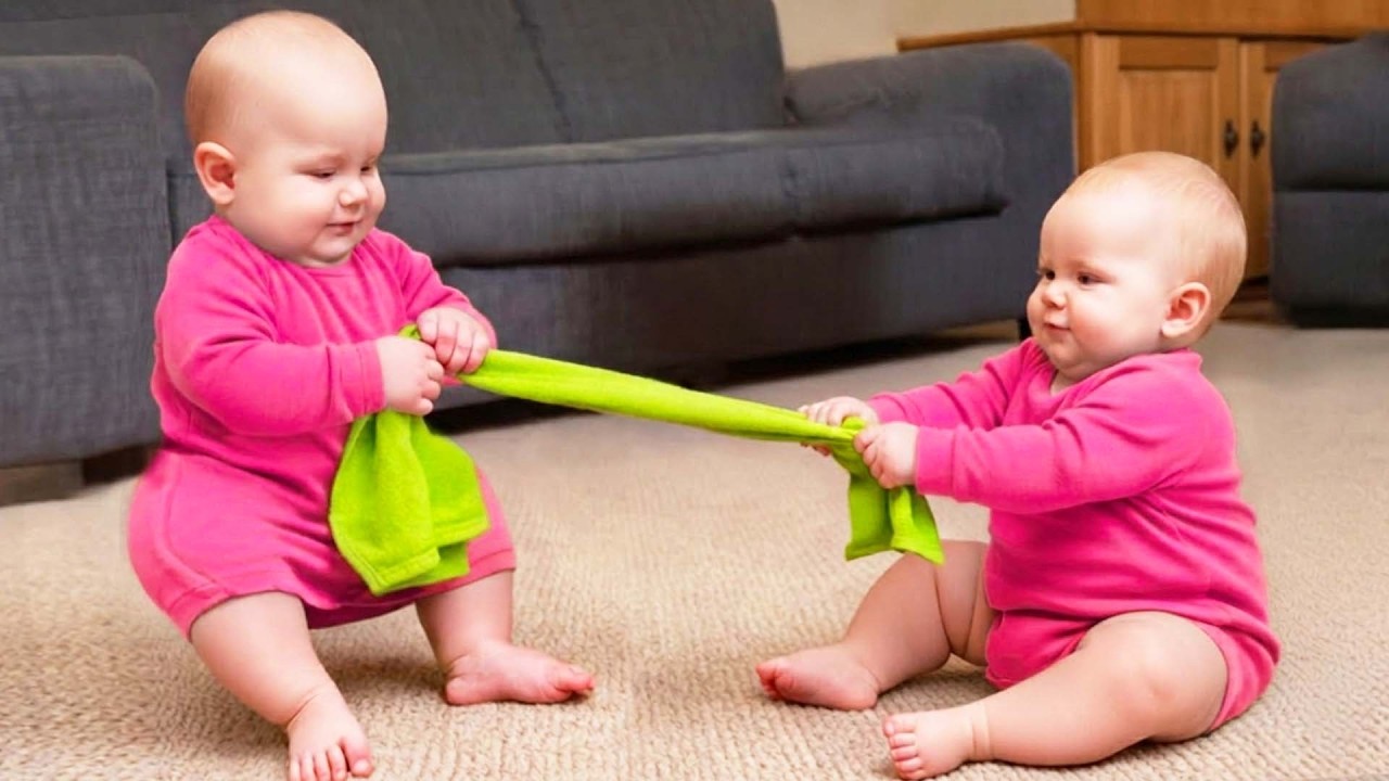 COOL PEAS -  Funny Twin Baby Playing Together - Funny Baby  Video