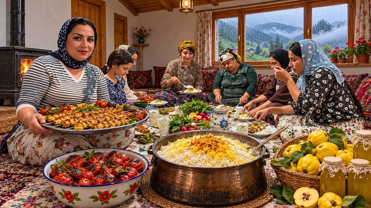 Real Village Life in Northern Iran | Chicken Koobideh Kebabs, Grandma&rsquo;s Traditions & Quince Syrup 🍗🍐