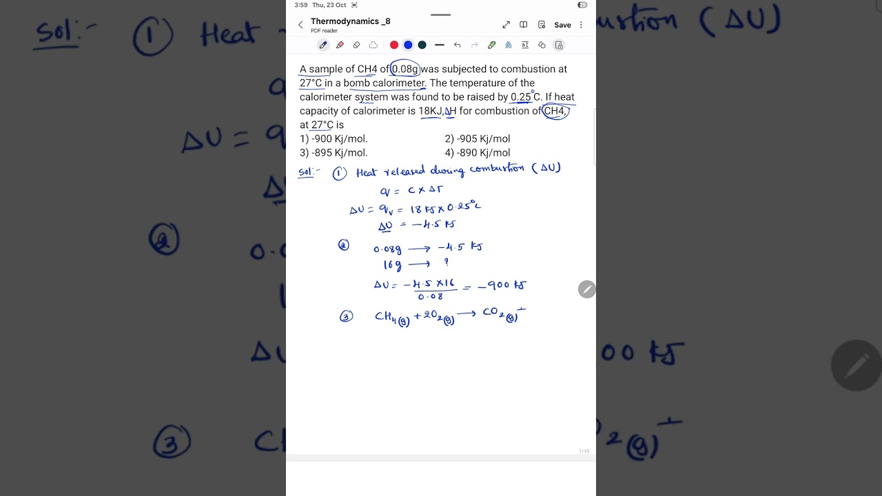 Bomb calorimeter (Thermodynamics) class xi chemistry by Nagendra Kumar sir 