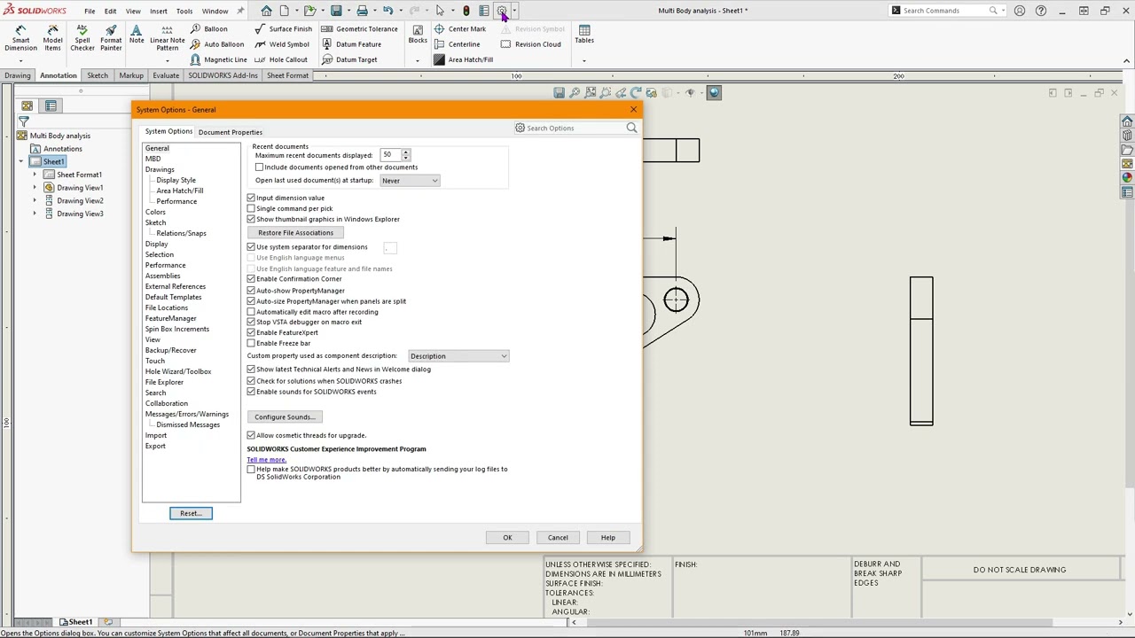Чертежи SolidWorks: от серого к черному, функция Smart Dimensions.