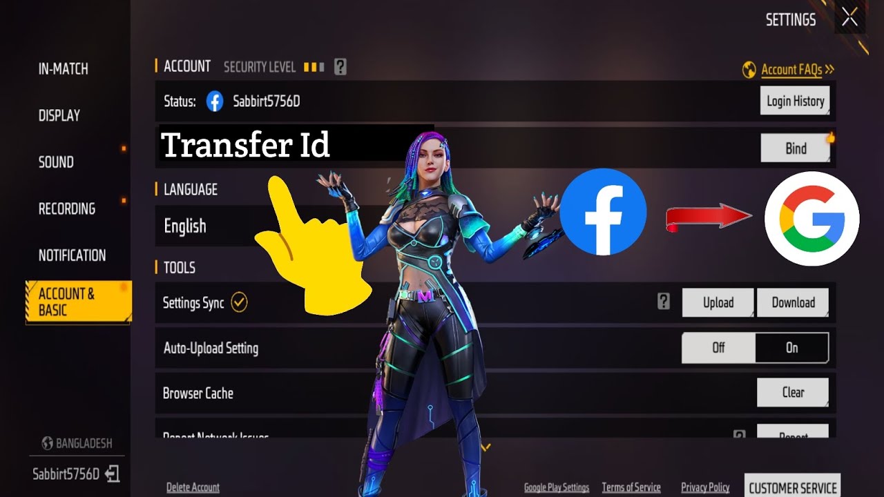 Cómo transferir una cuenta de Facebook de Free Fire a otra cuenta de Google. Cambiar de Gmail de 