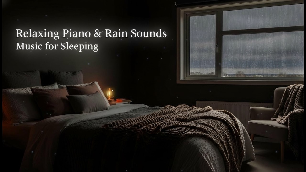 Soft Piano Rain Canvas for Quiet Deep Sleep, Working Productivity, Meditation