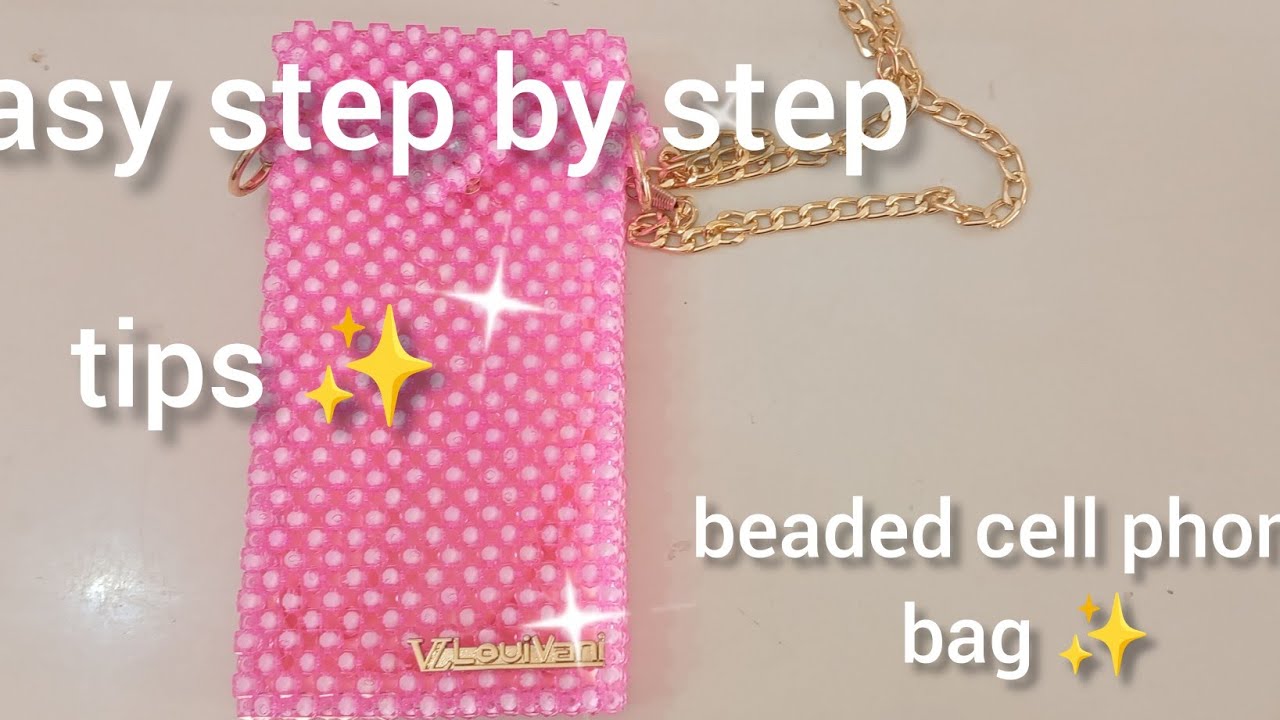 Handmade Beaded Cell Phone Bag | Aesthetic Beadwork | Trendy Shoulder Bag for Everyday Use