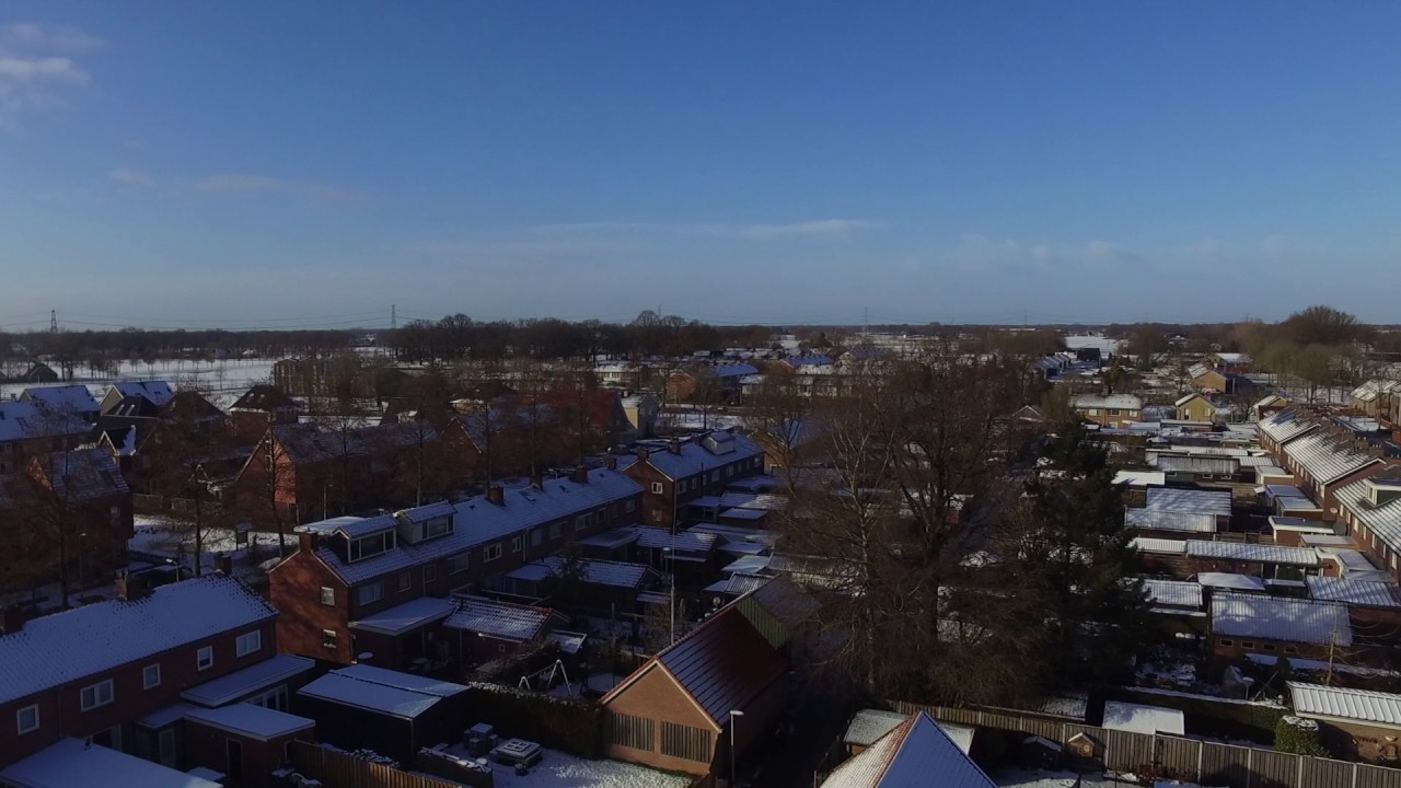 Drone Video Slagharen in Sneeuw