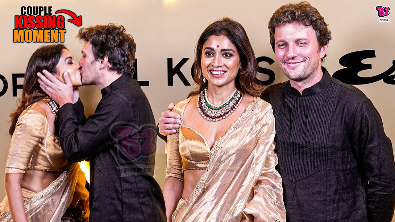 Shriya Saran KISSED her Husband At Esquire Magazine’s Grand Diwali Celebration