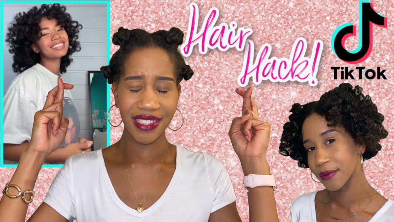 Testing Viral TikTok Hack for Natural Hair | Bantu Knot Out on Transitioning Hair | Gabrielle Ishell