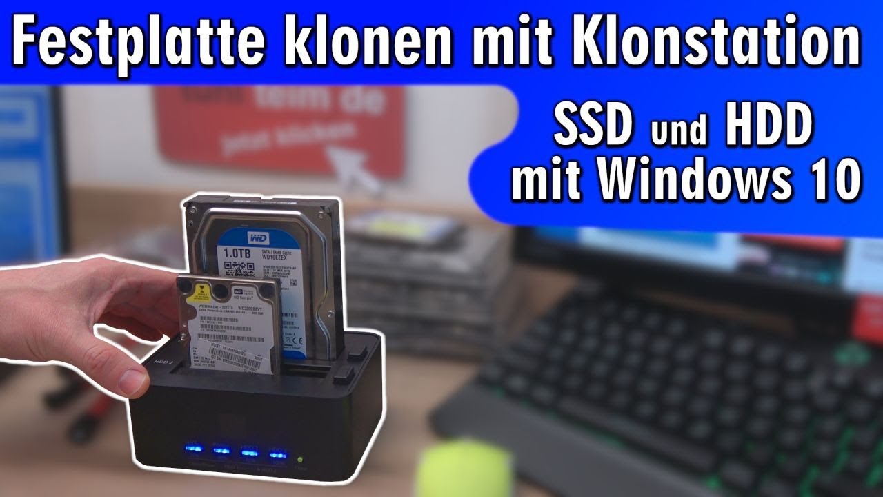 Festplatte SSD klonen mit Klonstation 🐏 Windows 10 kopieren ohne extra Software