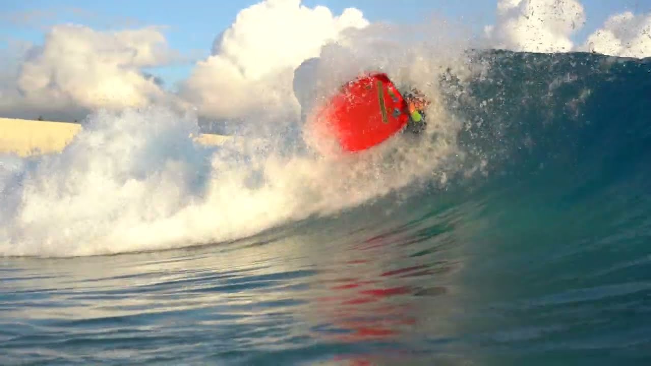 Expert Barrel setting 8pm July 21. Bodyboarders full session. The Wave, Bristol. UK