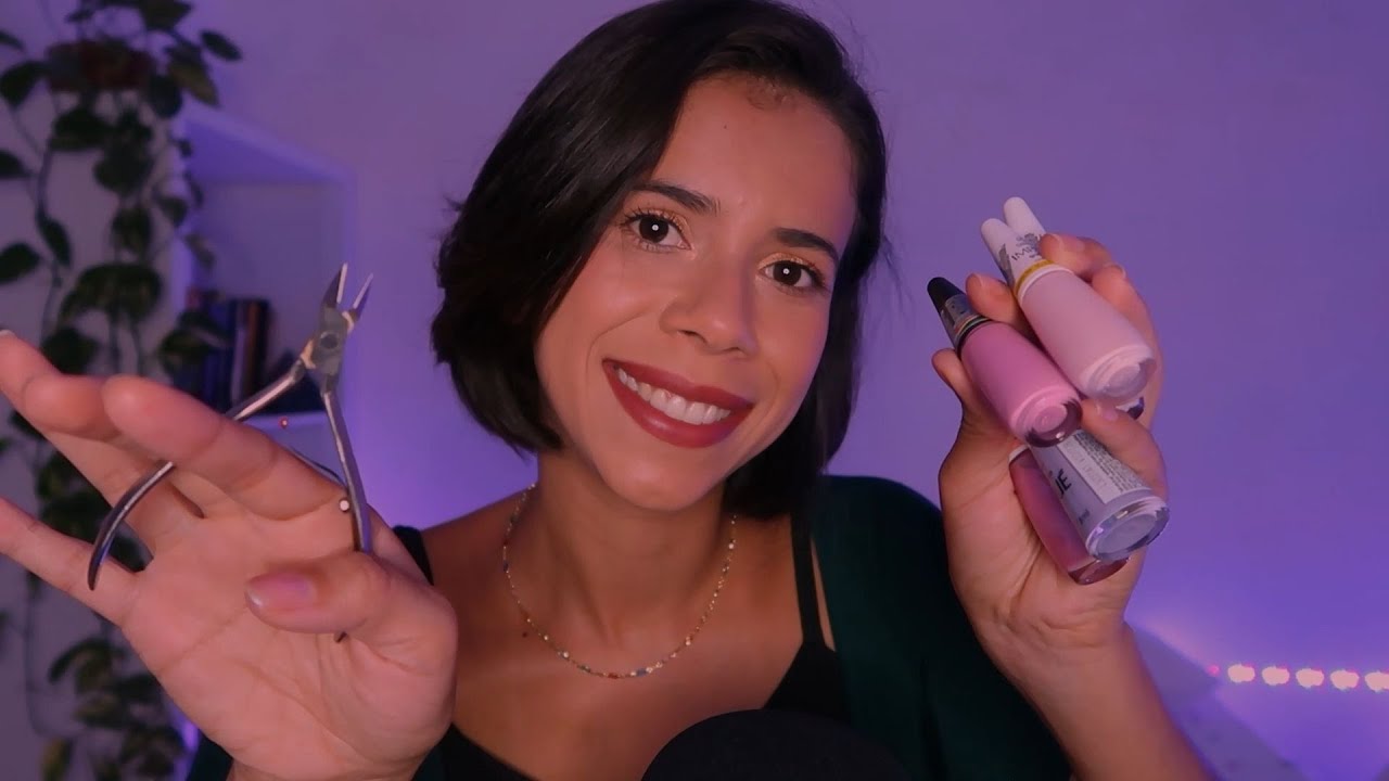 ASMR | SPA DAS MÃOS  E MANICURE | Sons de massagem, creme, sussurros