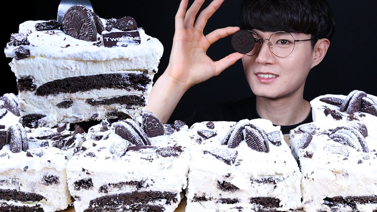 투썸 아이스박스 케이크 오레오 디저트 먹방ASMR MUKBANG OREO CAKE & CHOCOLATE ICE CREAM オレオチョコアイスクリームケーキ eating sounds