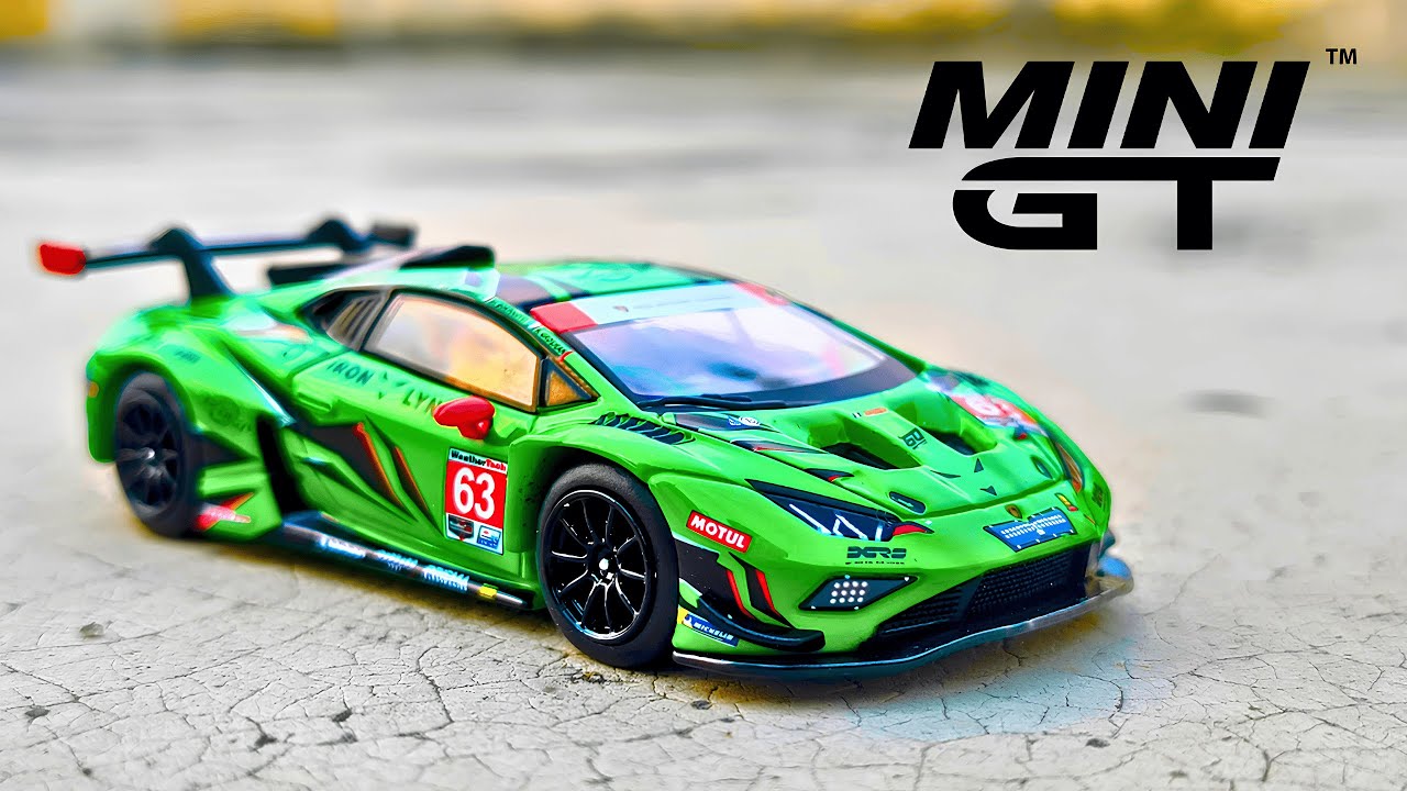 💚 Злой зелёный Mini GT Lamborghini Huracan GT3 EVO2 Iron Lynx 2023 Daytona | Подробный обзор | 813