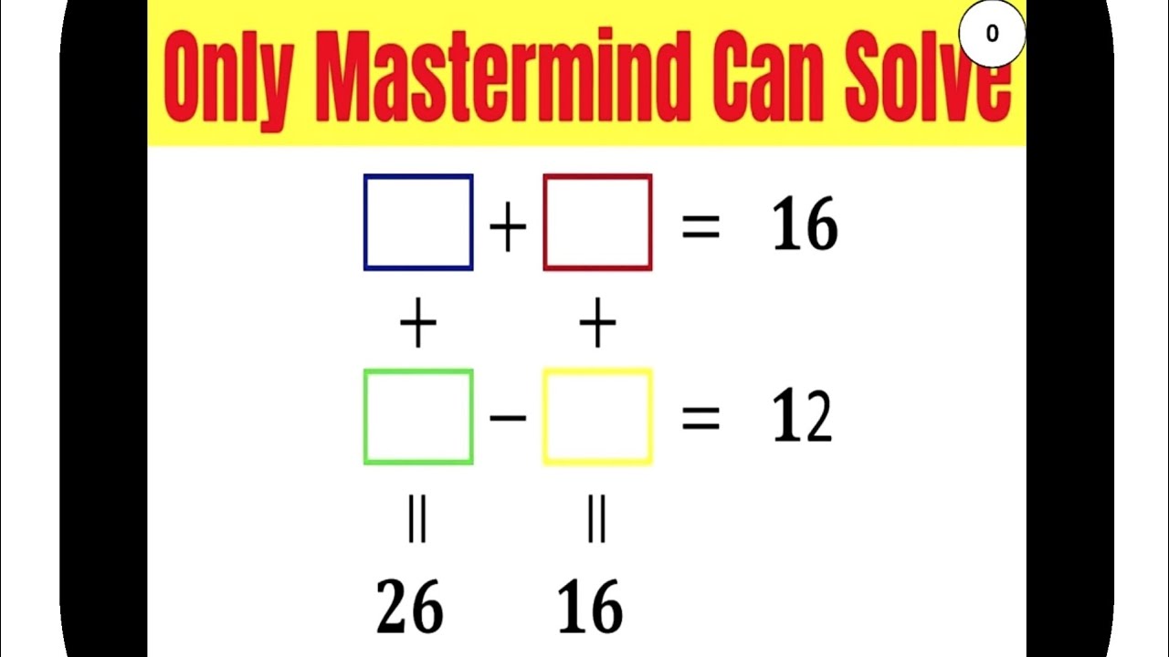 Maths Puzzles only mastermind can solve this