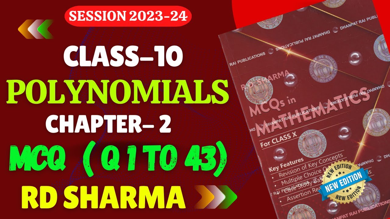 RD Sharma MCQs Class 10 Solutions Chapter 2 Polynomials MCQs | MCQs Polynomials | RD SHARMA CLASS 10