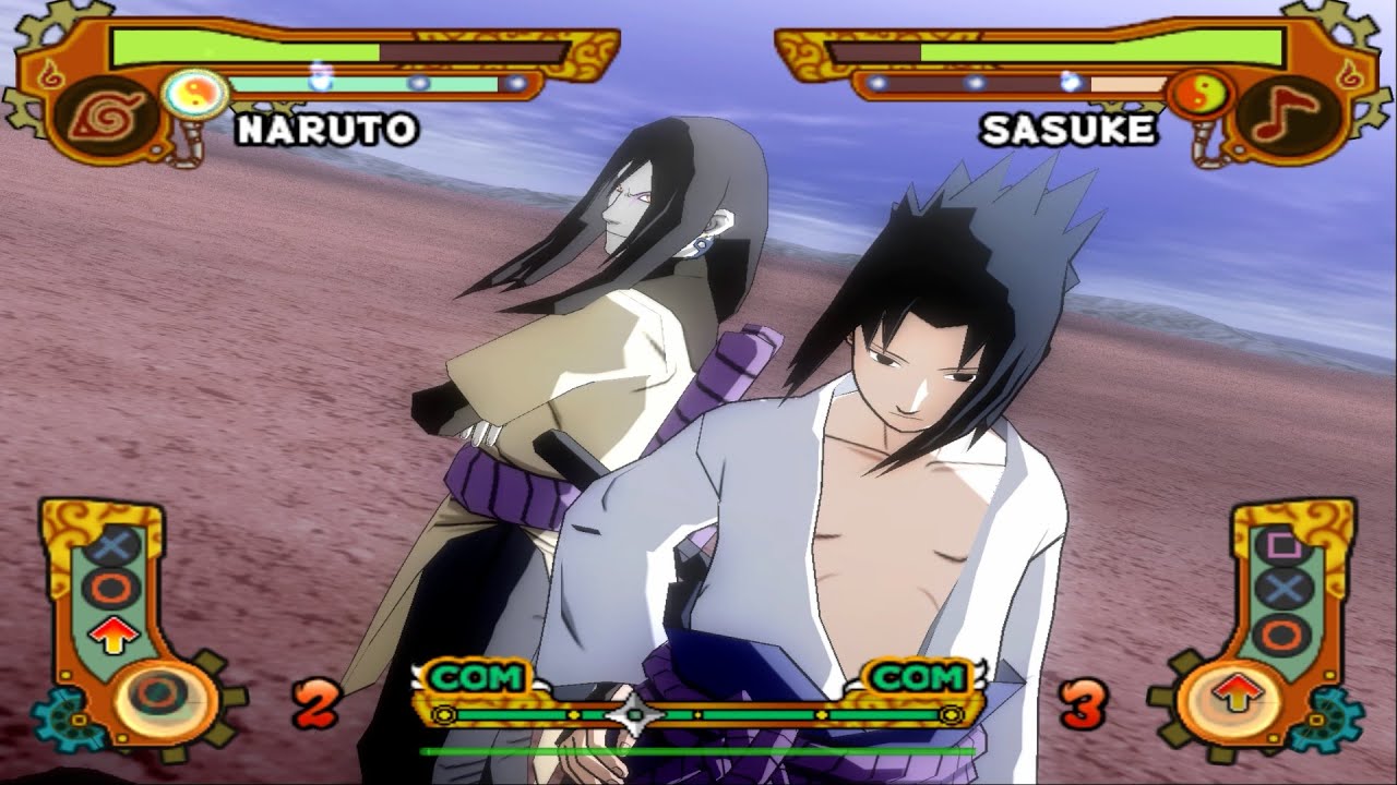 Naruto Shippuden Ultimate Ninja 5 PC - SASUKE VS NARUTO COM VS COM (4K 60FPS)