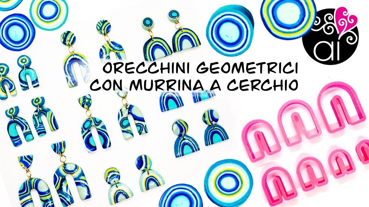 Orecchini Geometrici con Murrina Cerchio | Polymer Clay Tutorial | Millefiori Canes