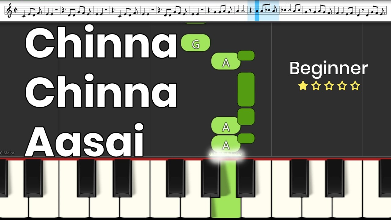 Chinna Chinna Aasai | Piano Play Along | Tamil Cinema Song
