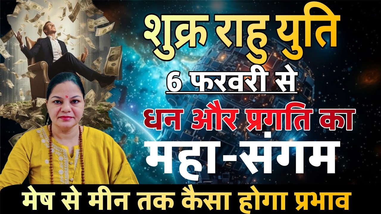 शुक्र राहु युति का मेष से मीन तक सभी राशियों पर प्रभाव। 6 February shukr gochar 
