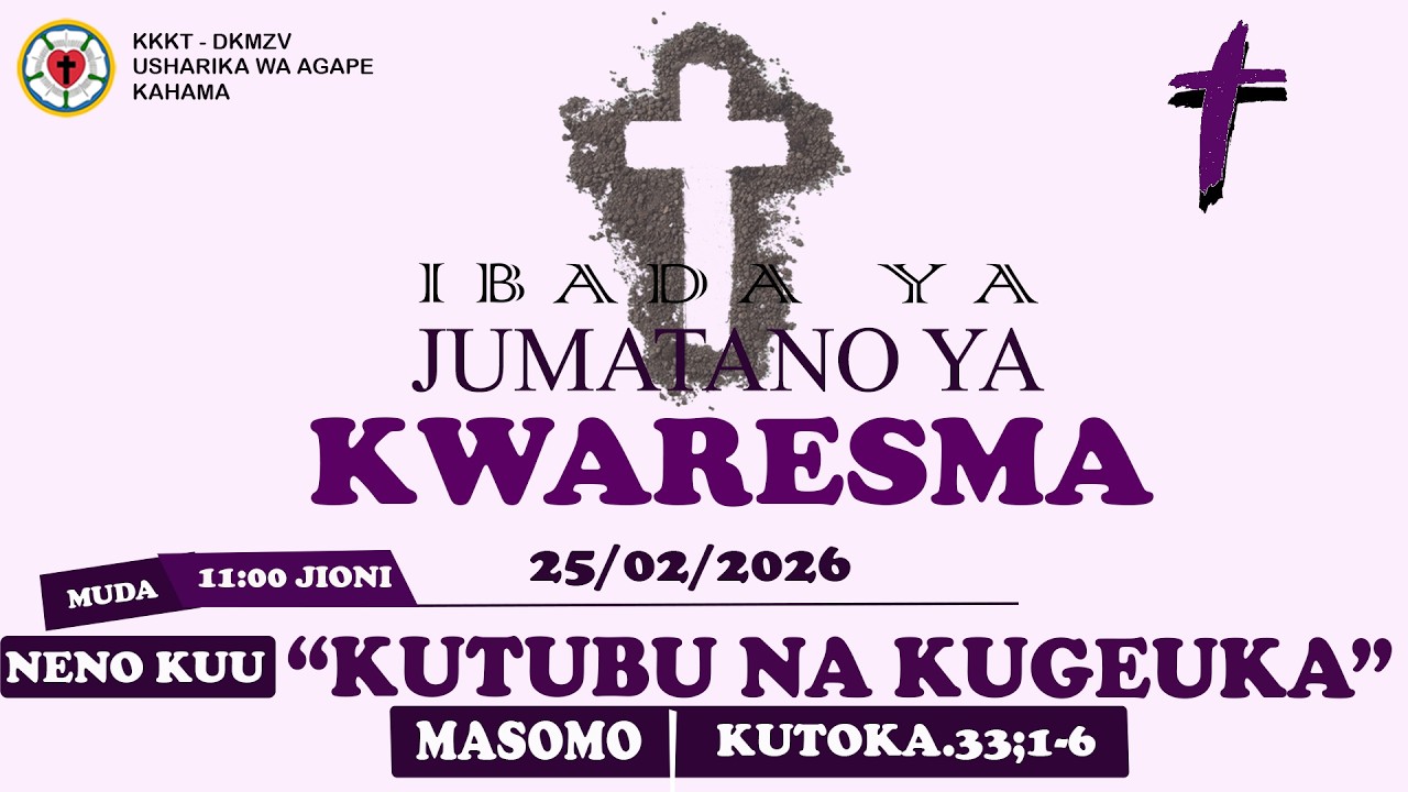 🔴LIVE   IBADA YA TAFAKARI YA KWARESMA JUMATANO 25/02/2026 KUTUBU NA KUGEUKA