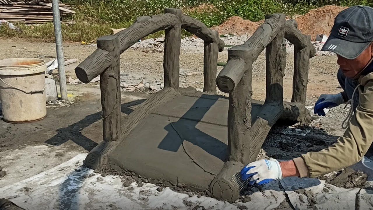 Easy cement bridge design - DIY creative craft