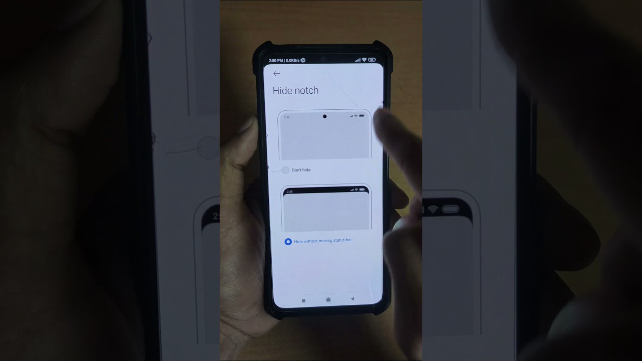 how to hide notch in Xiaomi Redmi Mobile #shortvideo