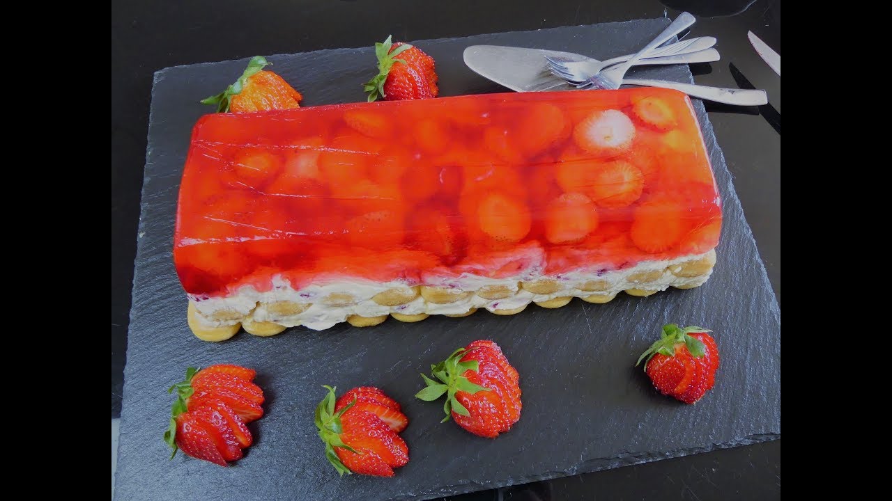 Dreh um Kuchen/ NO BAKE/ Erdbeerkuchen ohne Backen/ Kastenkuchen/ 10 Minuten Kuchen