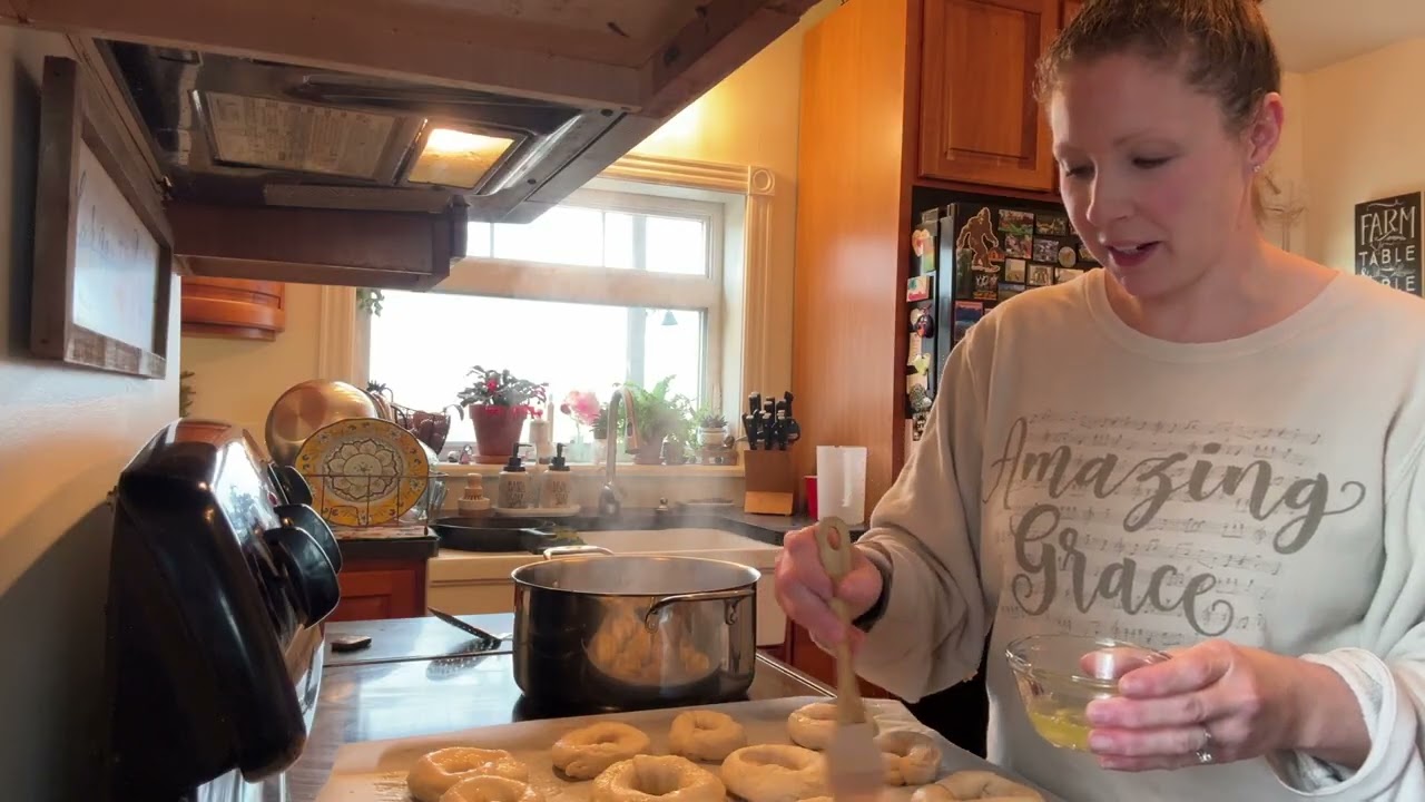 Bagel making! 