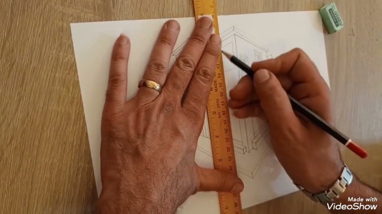 @رسم منظور مبنى باستخدام خط الأفق 