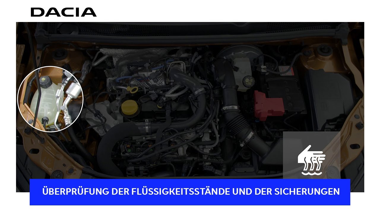 DACIA SANDERO | Überprüfung der Flüssigkeitsstände und Sicherungen | Dacia Deutschland