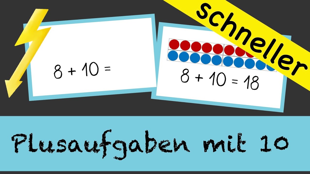Abfrage von Plusaufgaben mit 10 || Grundschule Klasse 1 || Blitzrechnen Blitzblick