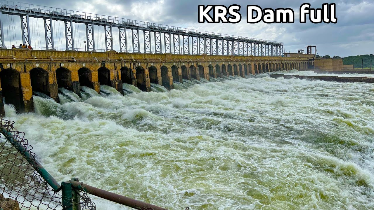 KRS Dam full ಕೆ ಆರ್ ಎಸ್ gates opened Krishna Raja Sagara Kannambadi Katte Mandya Mysore Karnataka