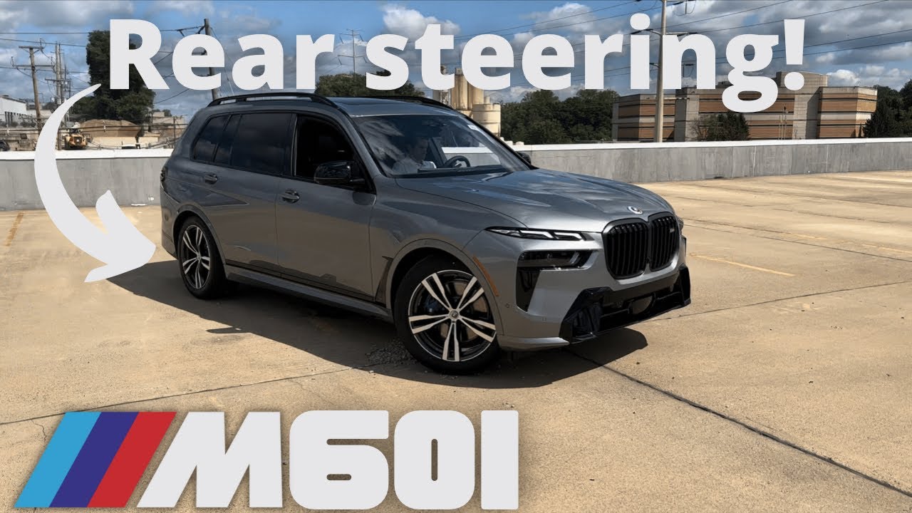 Заднее рулевое управление в BMW X7 M60i 2023 года! Принцип работы и тест на радиус разворота (инт...