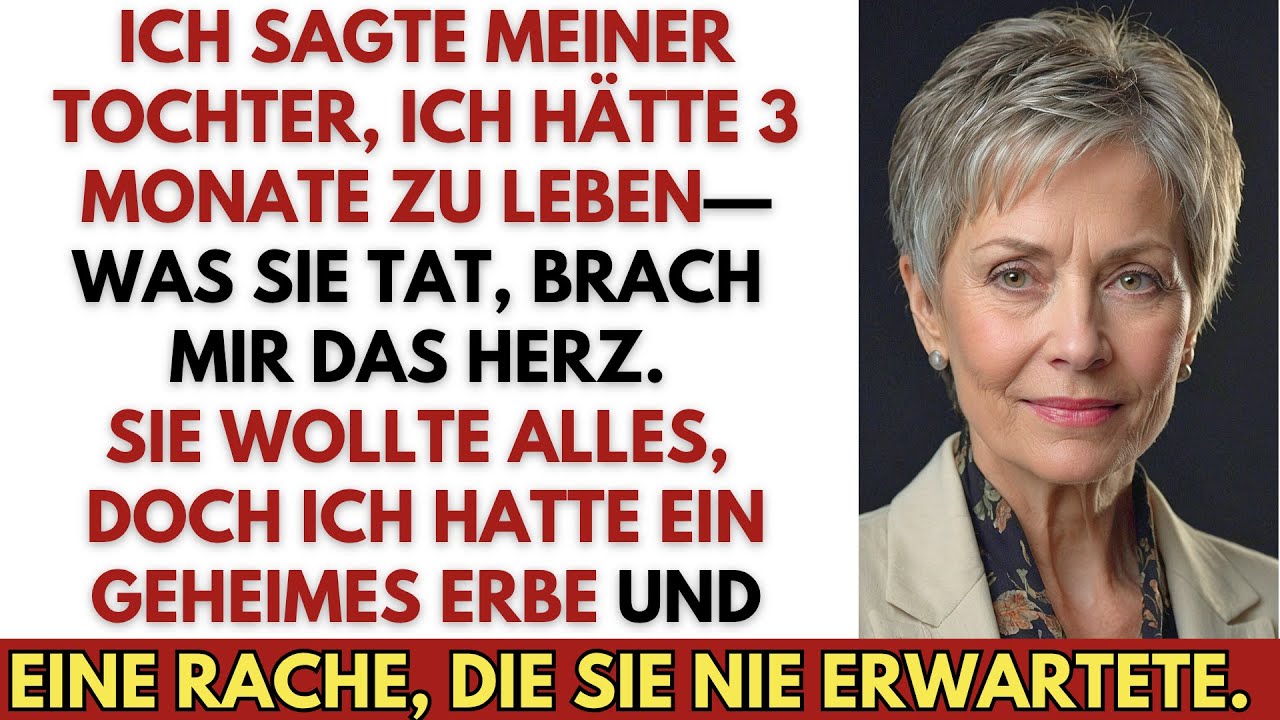 Ich entschied, meine Tochter zu testen und sagte ihr: &bdquo;Ich habe 3 Monate zu leben.&ldquo; Die Wahrheit...