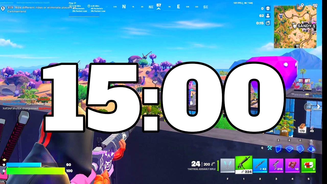 15 MINUTE FORTNITE TIMER WITH REAL GAME SOUND