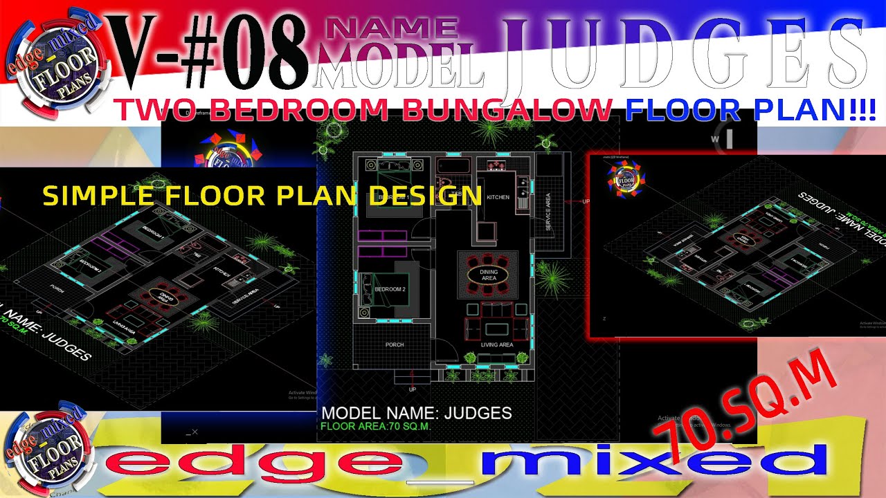 JUDGES - Two Bedrooms Simple Floorplan-Small Houseplan
