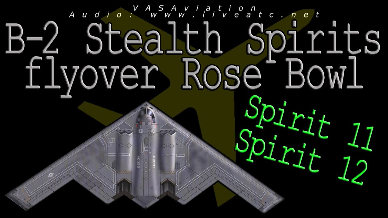 [REAL ATC + REAL VIDEO] B-2 Stealth FLYOVER ROSE BOWL Stadium