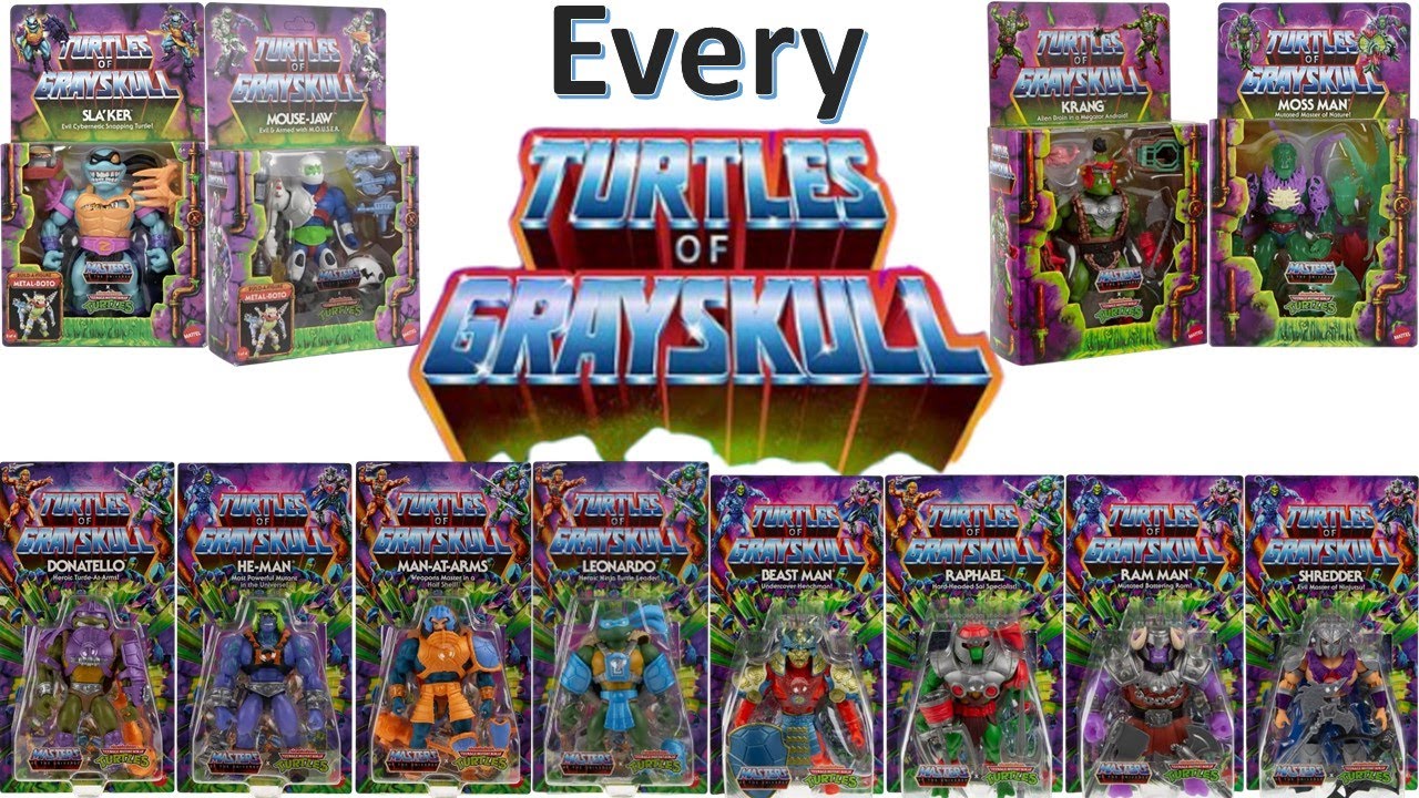 *see newer video* Every MOTU TMNT Crossover Comparison List - Turtles of Grayskull - Masters