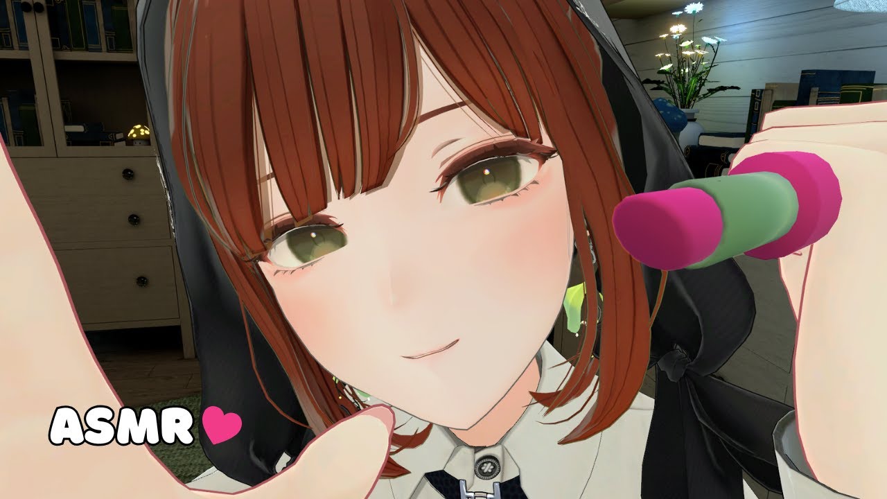 Roommate does your makeup for sleep! 💄😴 (personal attention, layered sounds) VR VTUBER ASMR