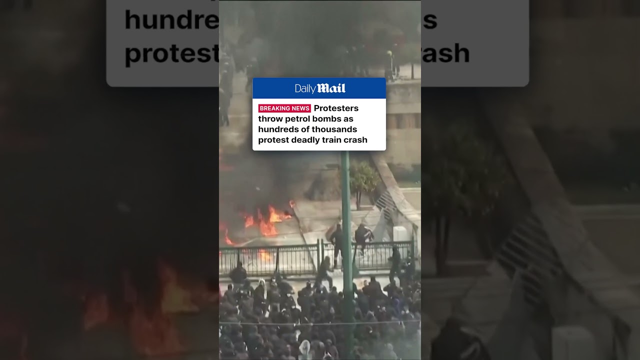 Protesters throw petrol bombs as hundreds of thousands protest deadly train crash