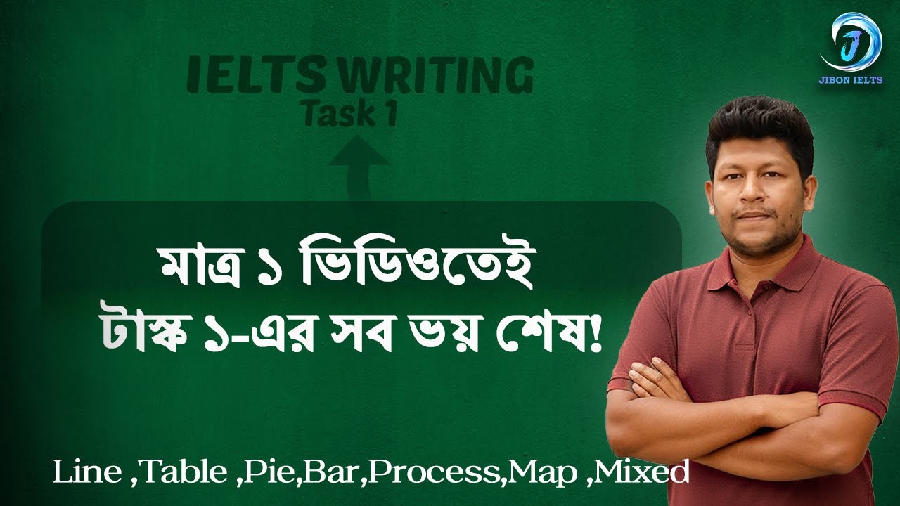 IELTS Writing task 1 Question Types | Line, Pie, Bar, Table, Process, Map Chart/Graph | Jibon IELTS