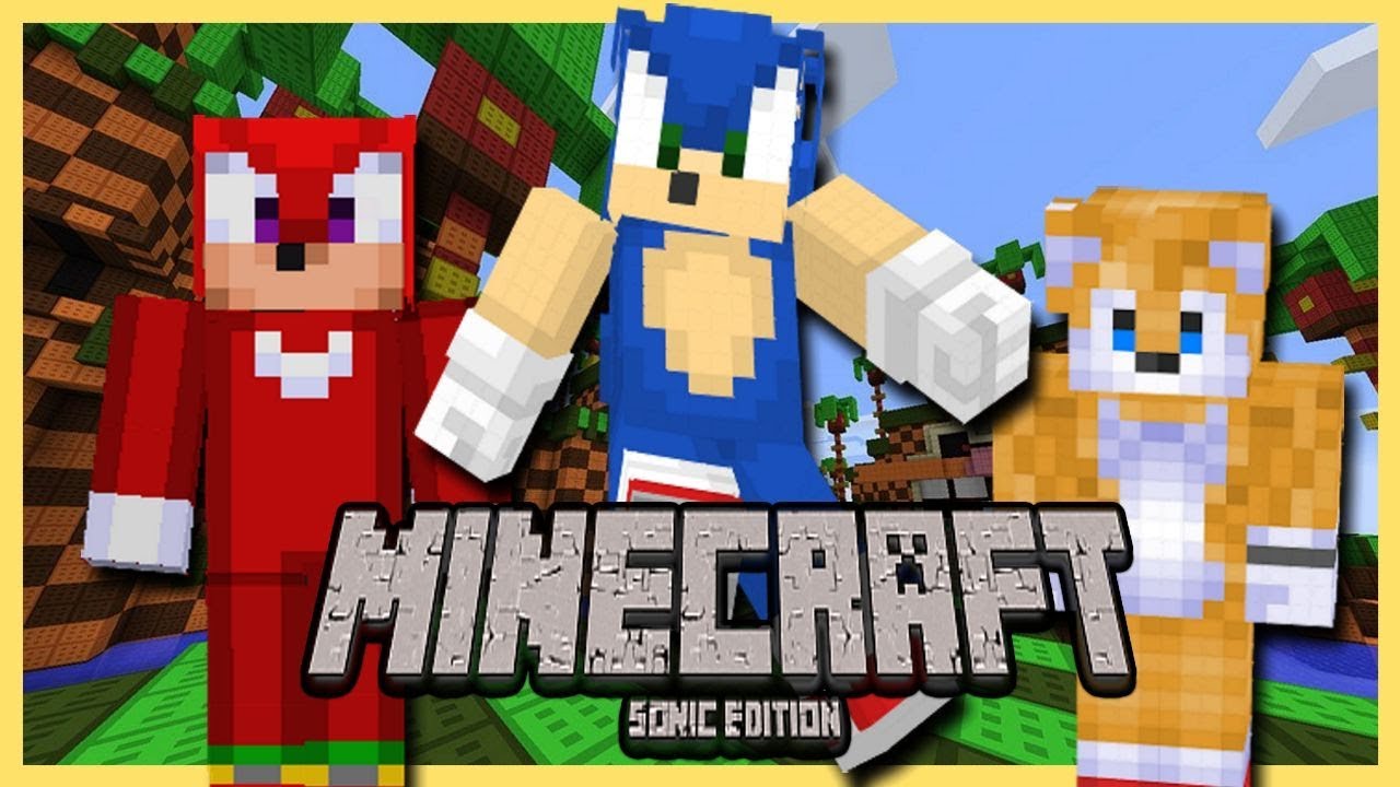 THE GREEN HILL RACE! Sonic Plays MINECRAFT Feat Tails & Knuckles