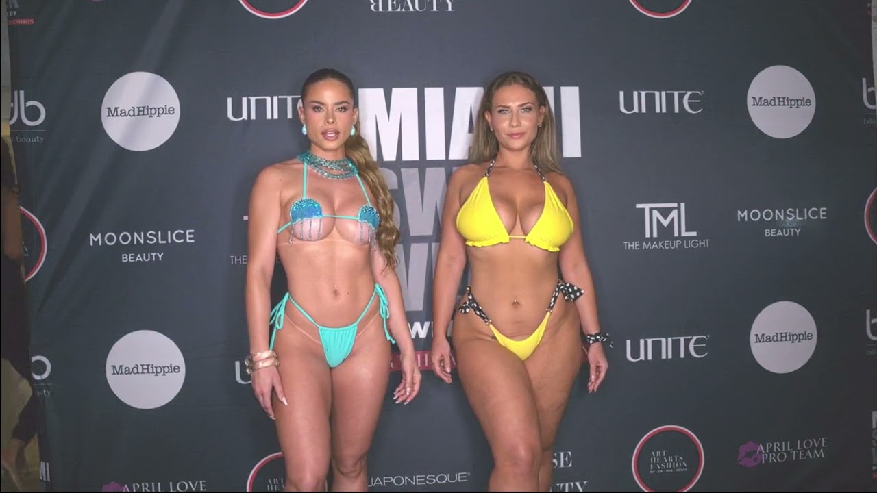 Models Sandra and Yaslin POSE at Artheartsfashion Miami Swim Week