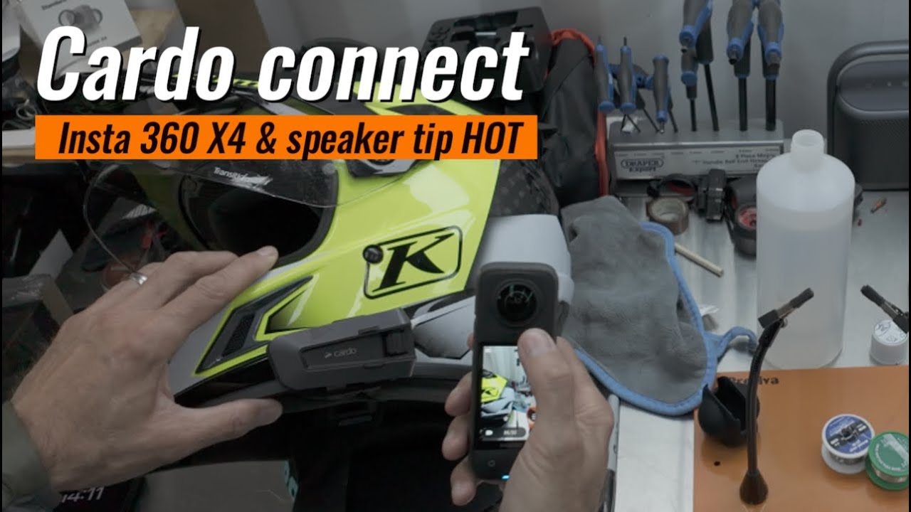 Pairing Cardo With Inst 360 X4 & Pro Helmet Speaker Trick! the best speaker in helmet